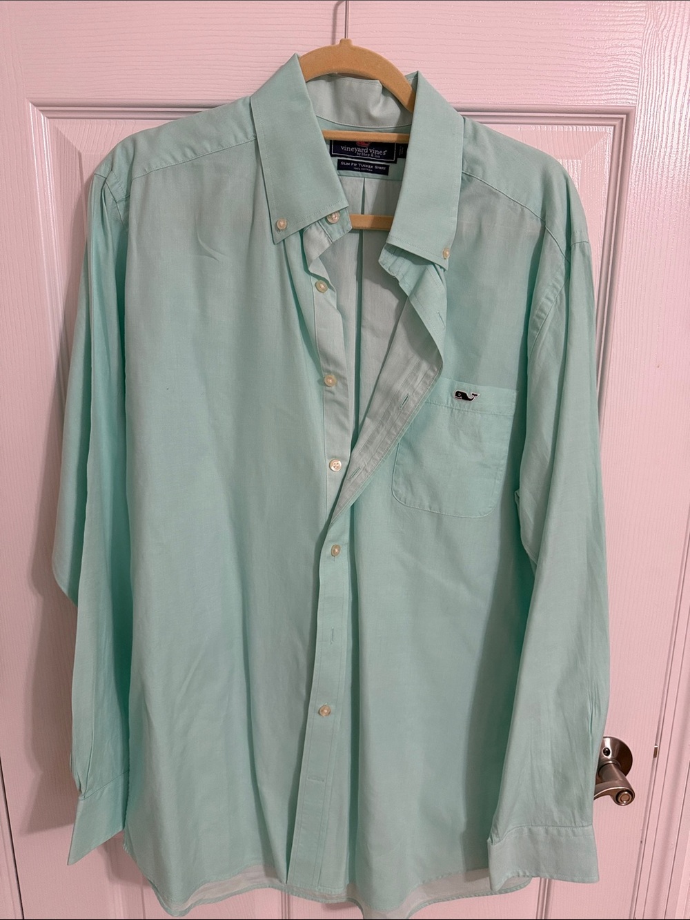 Vineyard Vines Men's Light Mint Button-Down Shirt